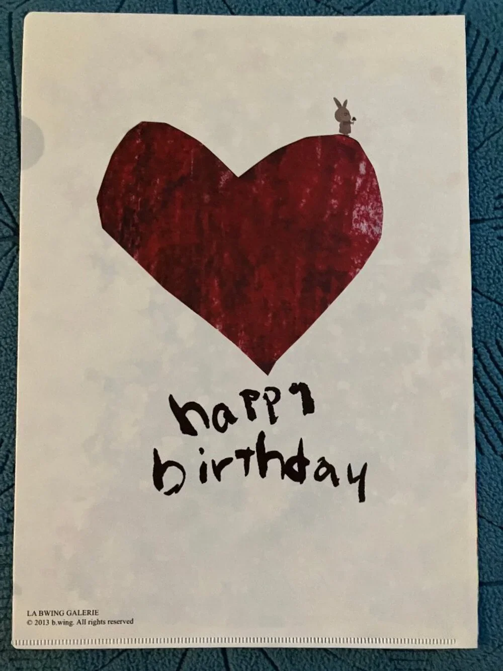 Kiehl's Happy Birthday Folder La Bwing Galerie (A-boy with Bunny/Rabbit Ears)
